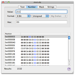 screenshot of number search